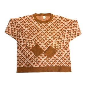 Geometric Sweater – Rust and Pink Pullover